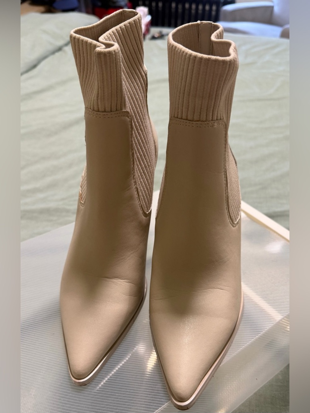 Steve Madden Women’s Pointed Toe Ankle Boots in Cream
